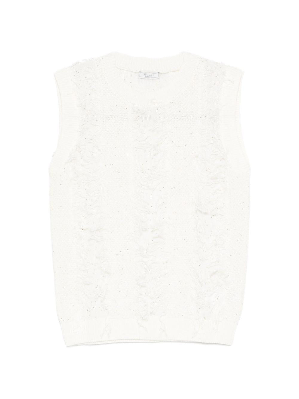 PESERICO Maglia bianca con pizzo 