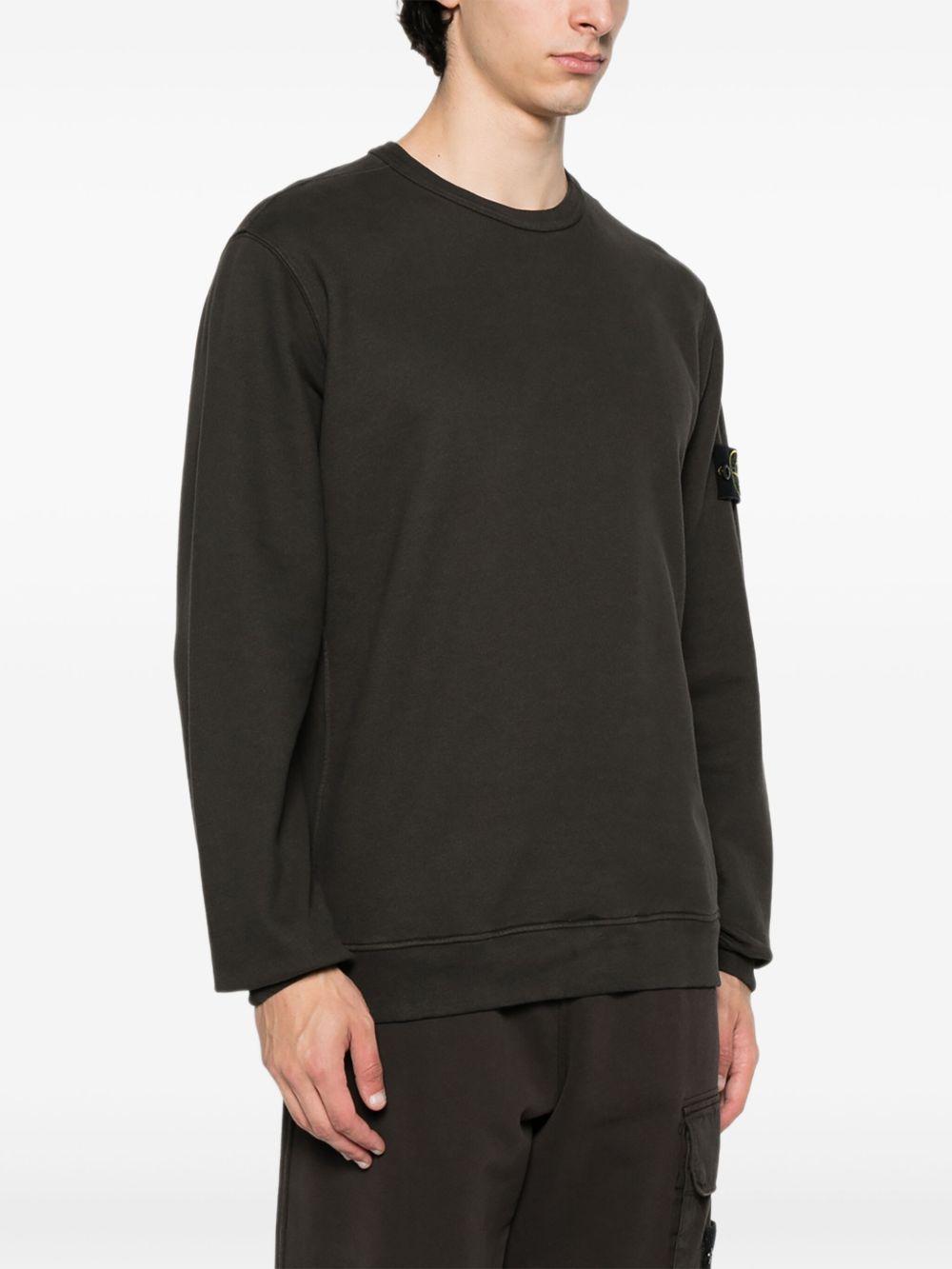 STONE ISLAND Felpa girocollo con patch logo<BR/> 