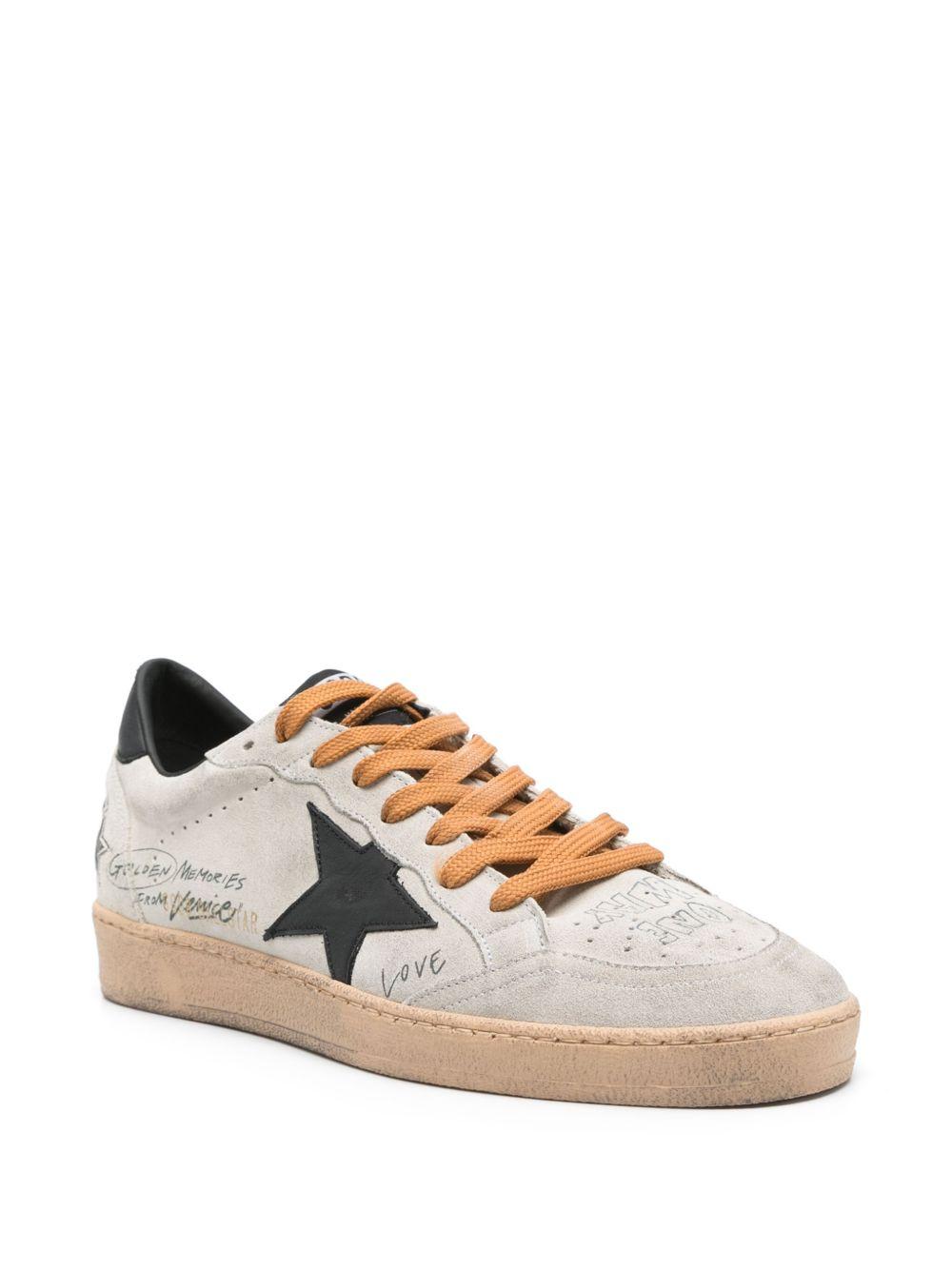 GOLDEN GOOSE Sneakers 'Ball Star' bianche effetto used 