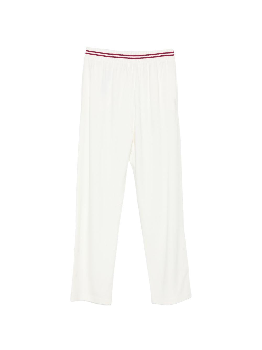 LIUJO Pantaloni bianchi casual con dettagli rossi 