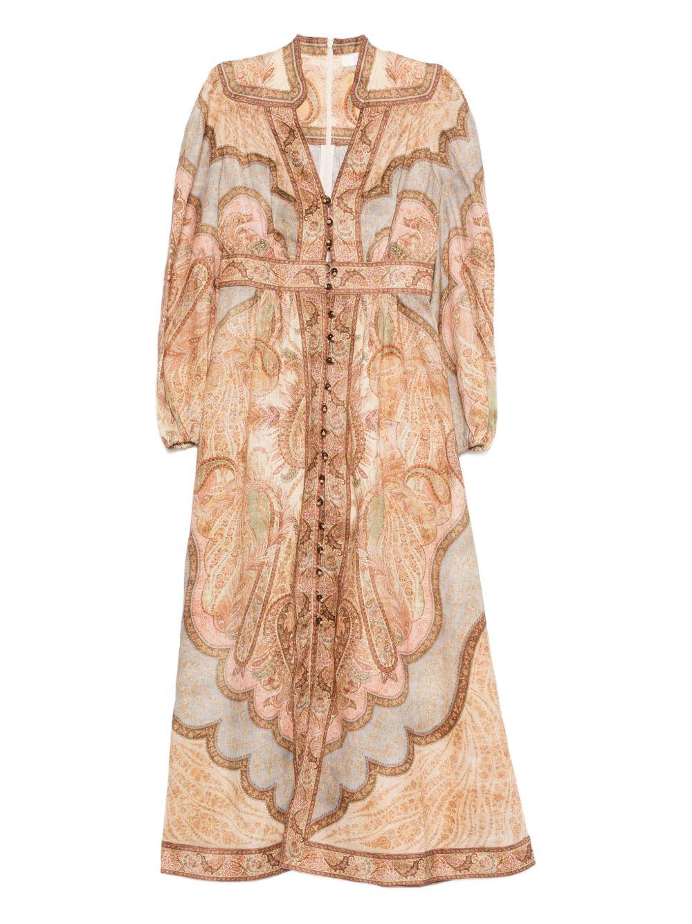 ZIMMERMANN Abito lungo in lino fantasia 