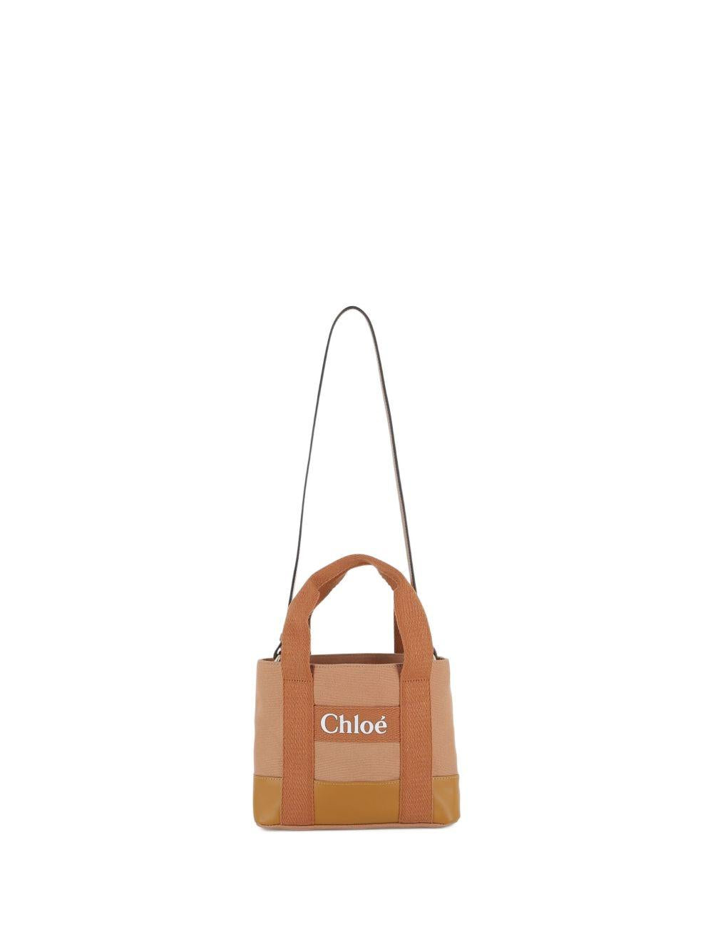 CHLOE Borsa tote in tela con logo 