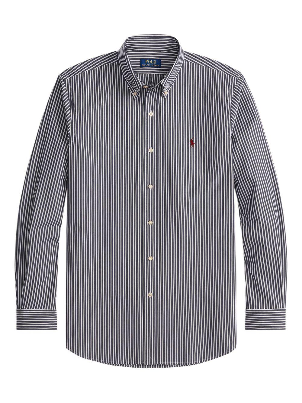 POLO RALPH LAUREN Camicia a righe blu navy e bianco 