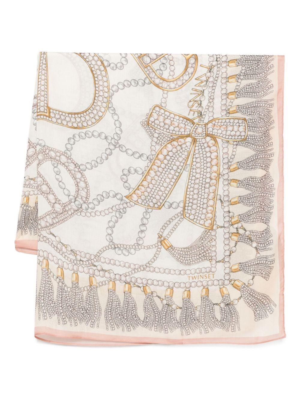 TWINSET Sciarpa con stampa romantica in modal 