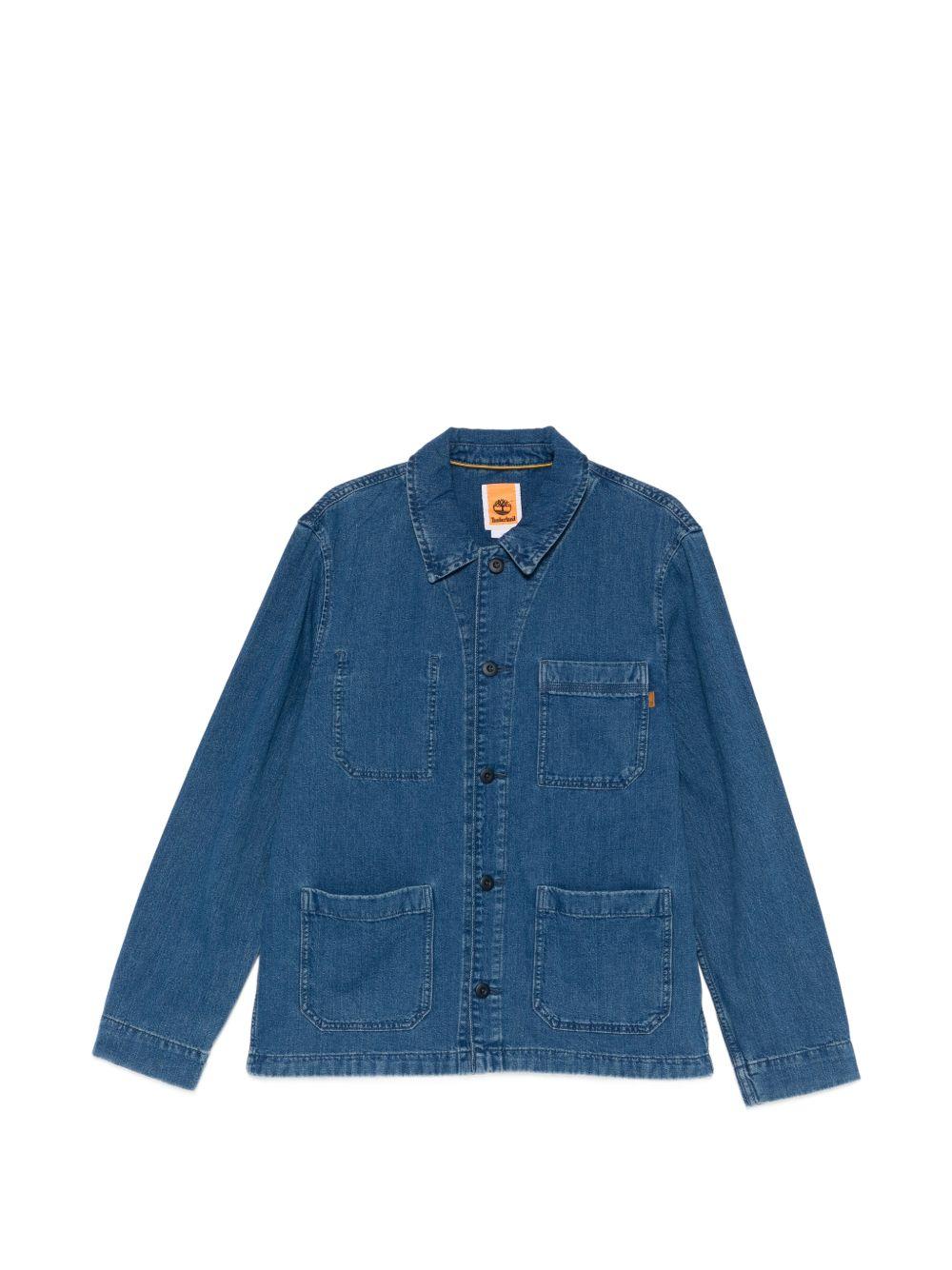 TIMBERLAND Camicia in denim con tasche in blu denim 