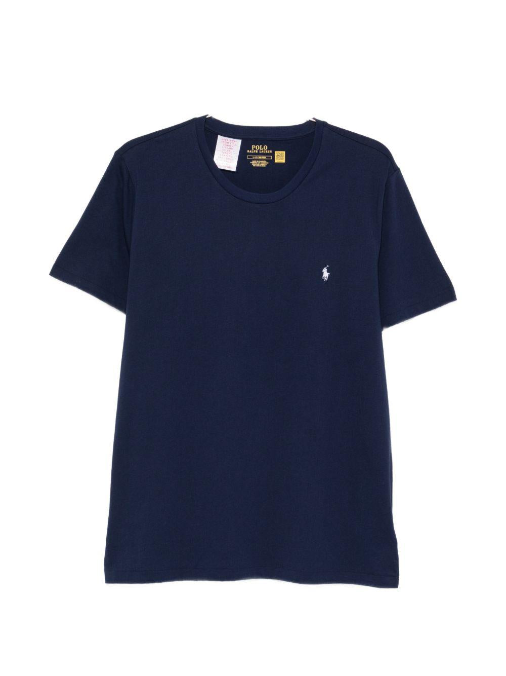 POLO RALPH LAUREN T-shirt blu navy con stampa e logo 