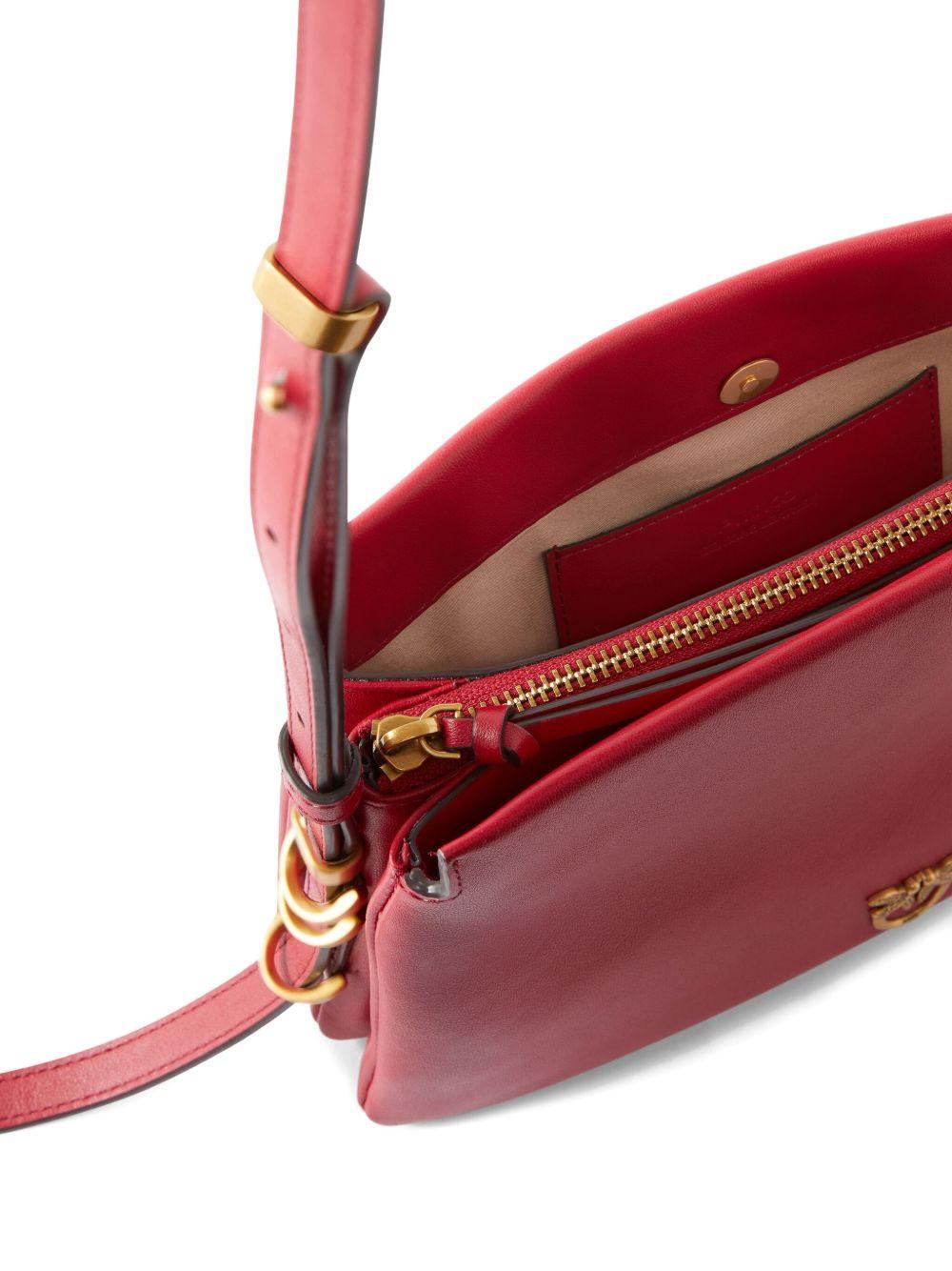 PINKO Borsa a spalla 'Triplet Mini' in pelle rossa 