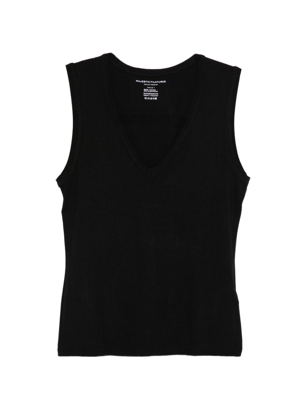 MAJESTIC FILATURES T-shirt senza maniche nero 