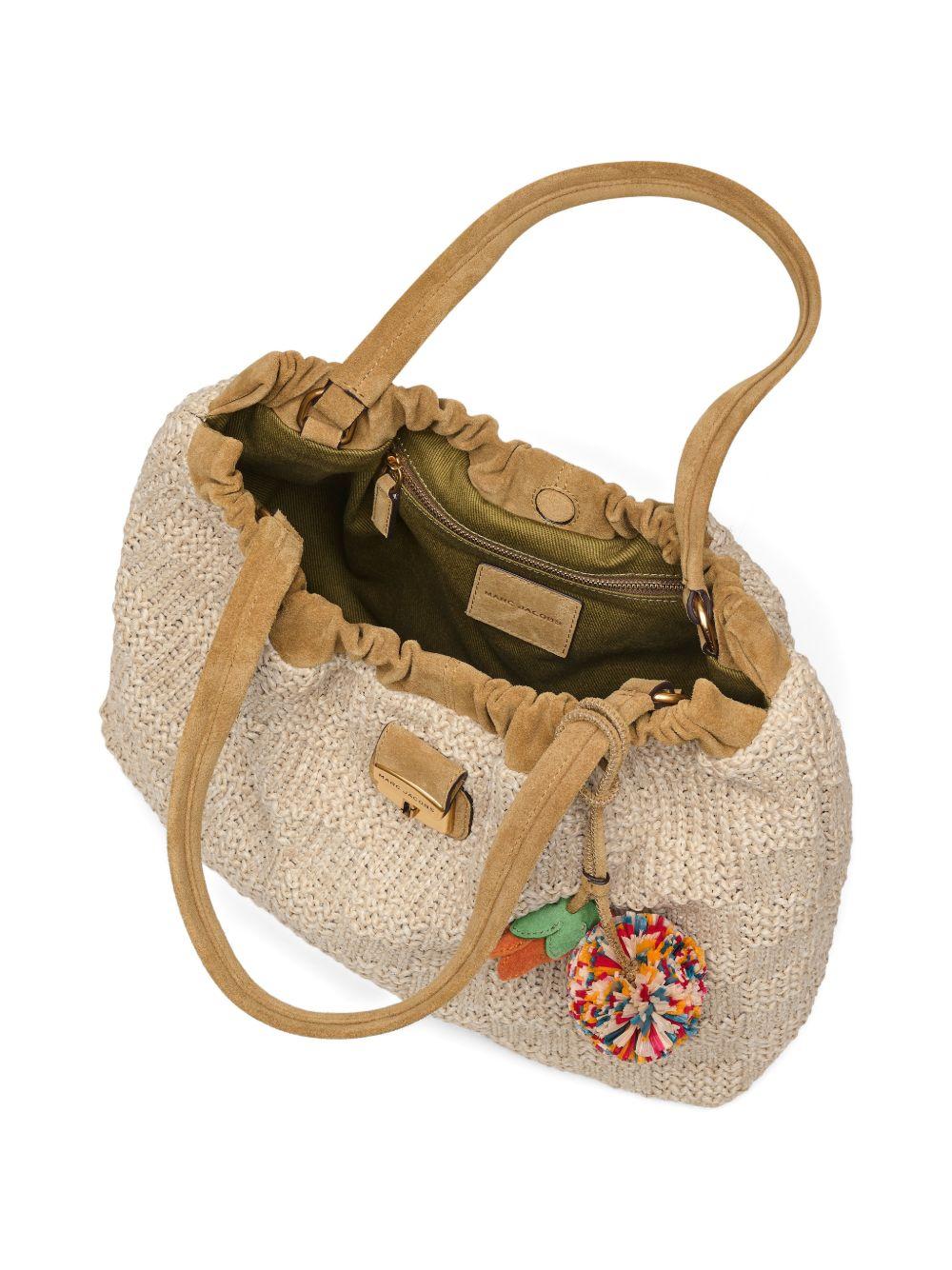 MARC JACOBS Borsa a mano tote in crochet con charm a fiore 