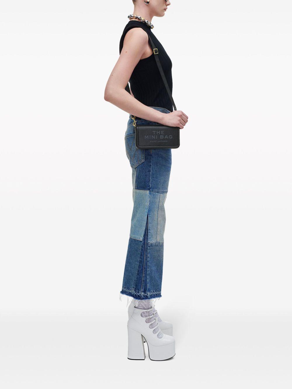 MARC JACOBS Borsa a tracolla nera in pelle martellata color nero 