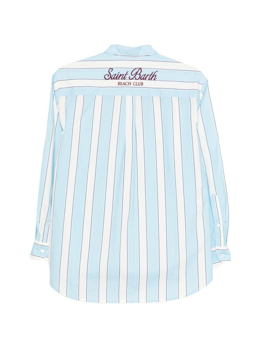 MC2 SAINT BARTH Camicia Brigitte a righe celeste 