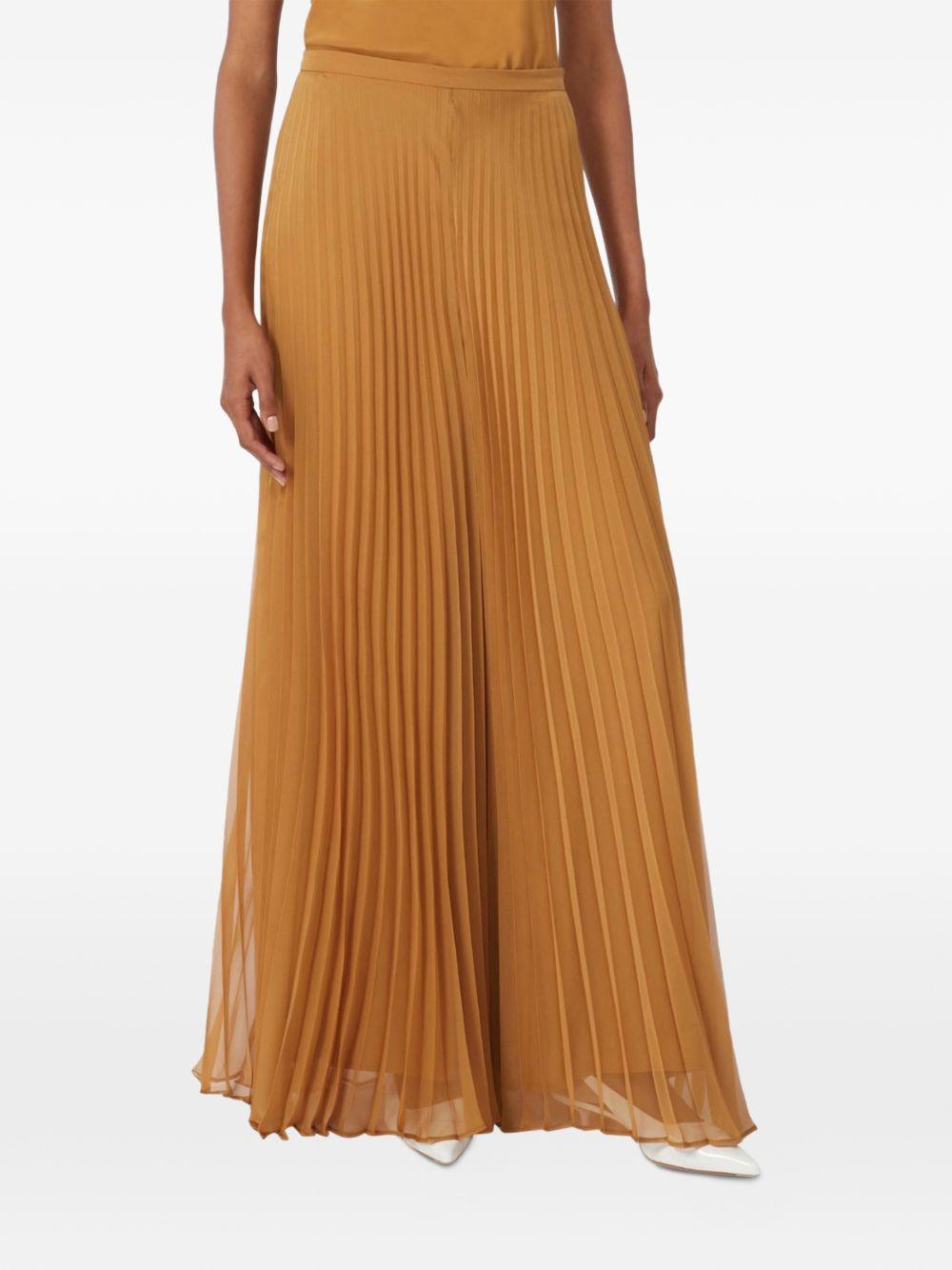 MAX MARA PIANOFORTE Pantaloni ampi Mxegrembo plissettati color ocra 