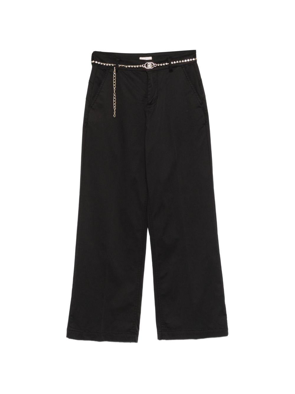 LIUJO Pantaloni con catenina in vita neri 