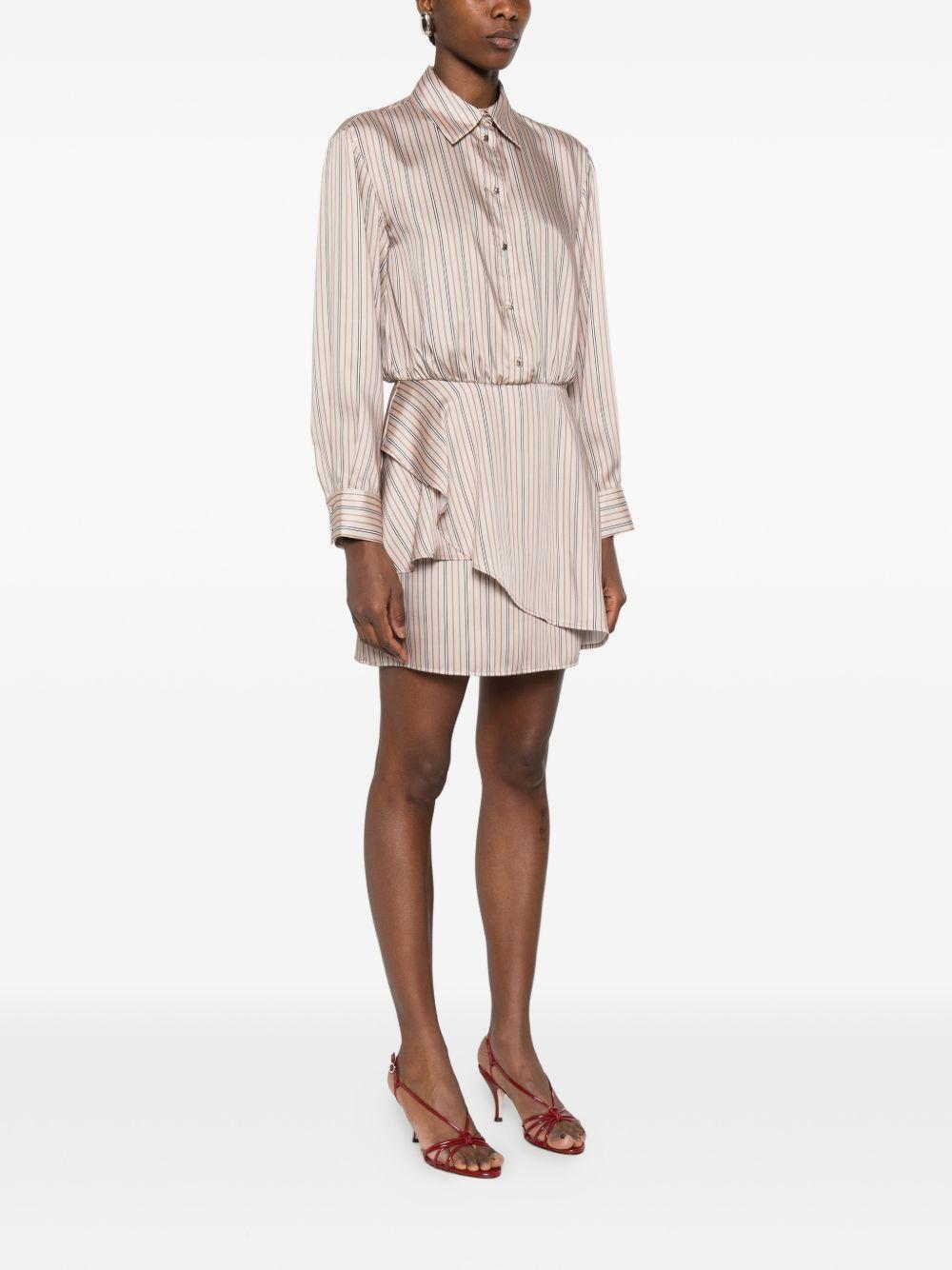 LIUJO Abito coto chemisier gessato con volant 