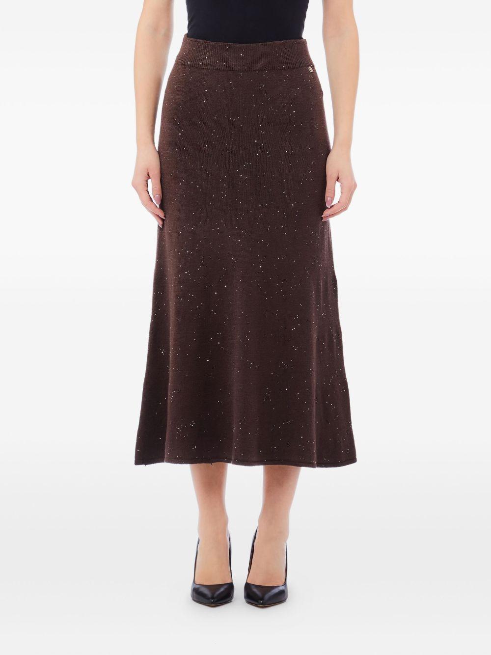 LIUJO Gonna lunga in maglia marrone 