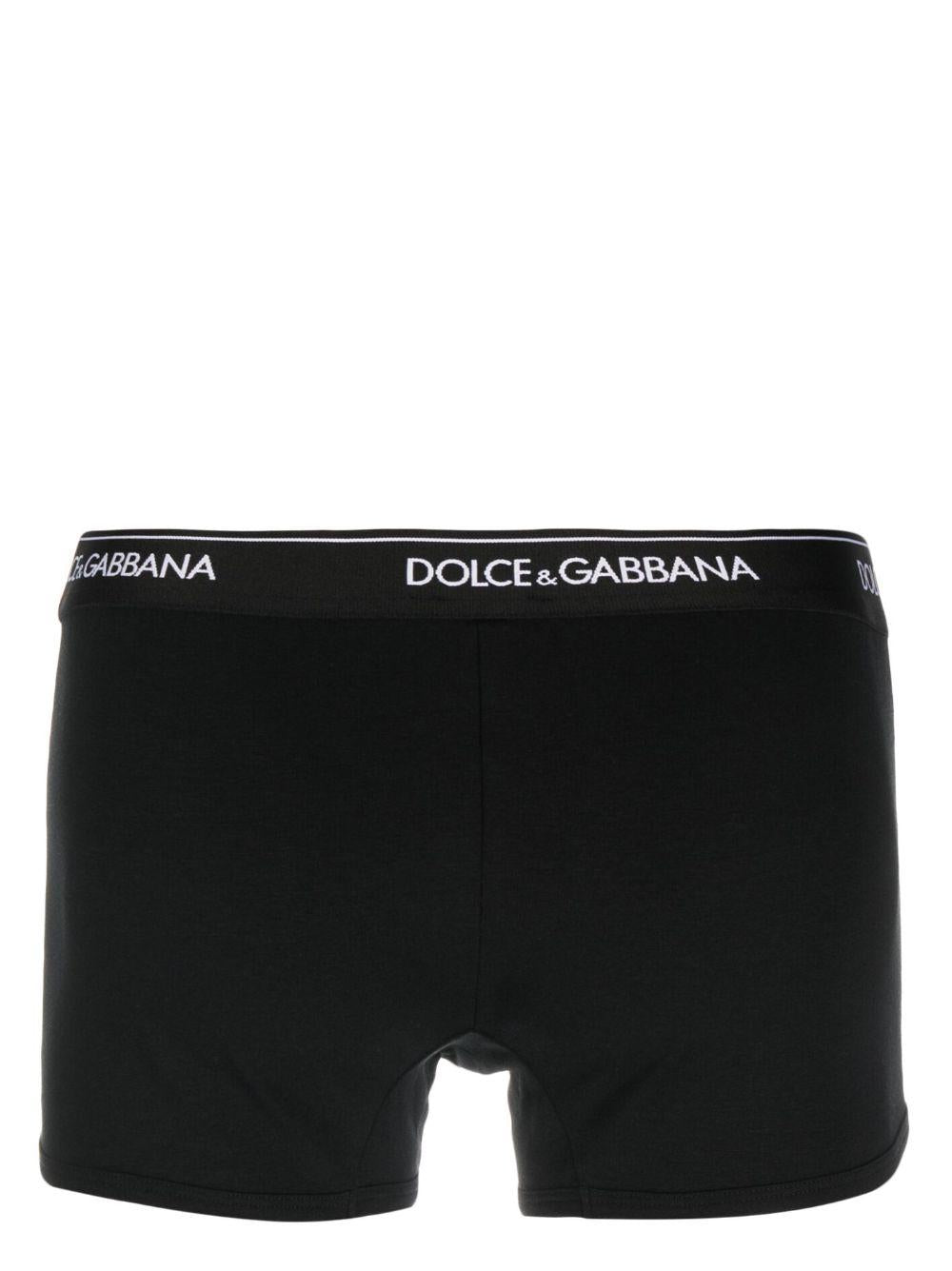 DOLCE e GABBANA Set di 2 boxer in cotone elasticizzato nero 