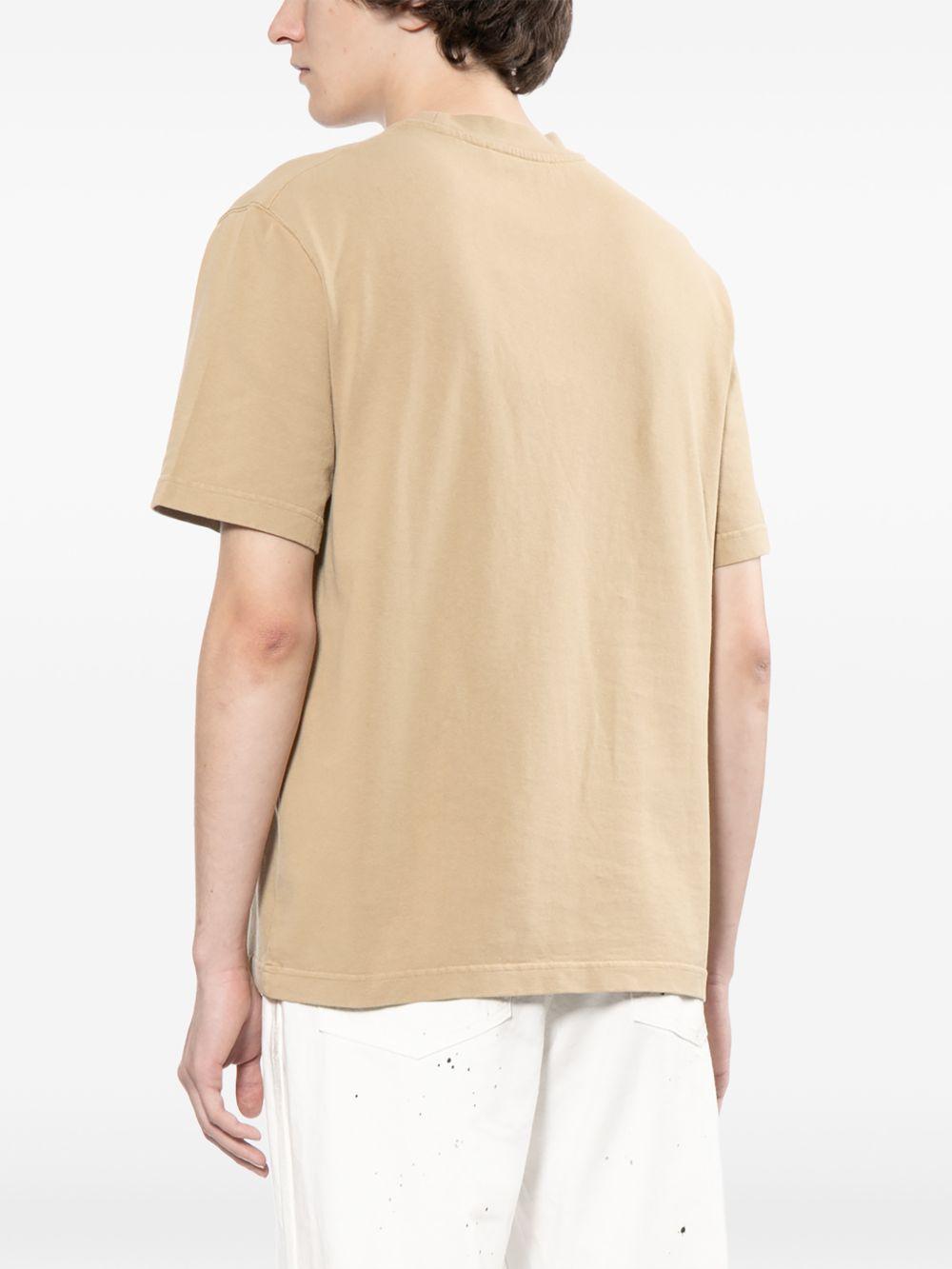 JACQUEMUS T-shirt Gros Grain in cotone beige con logo 
