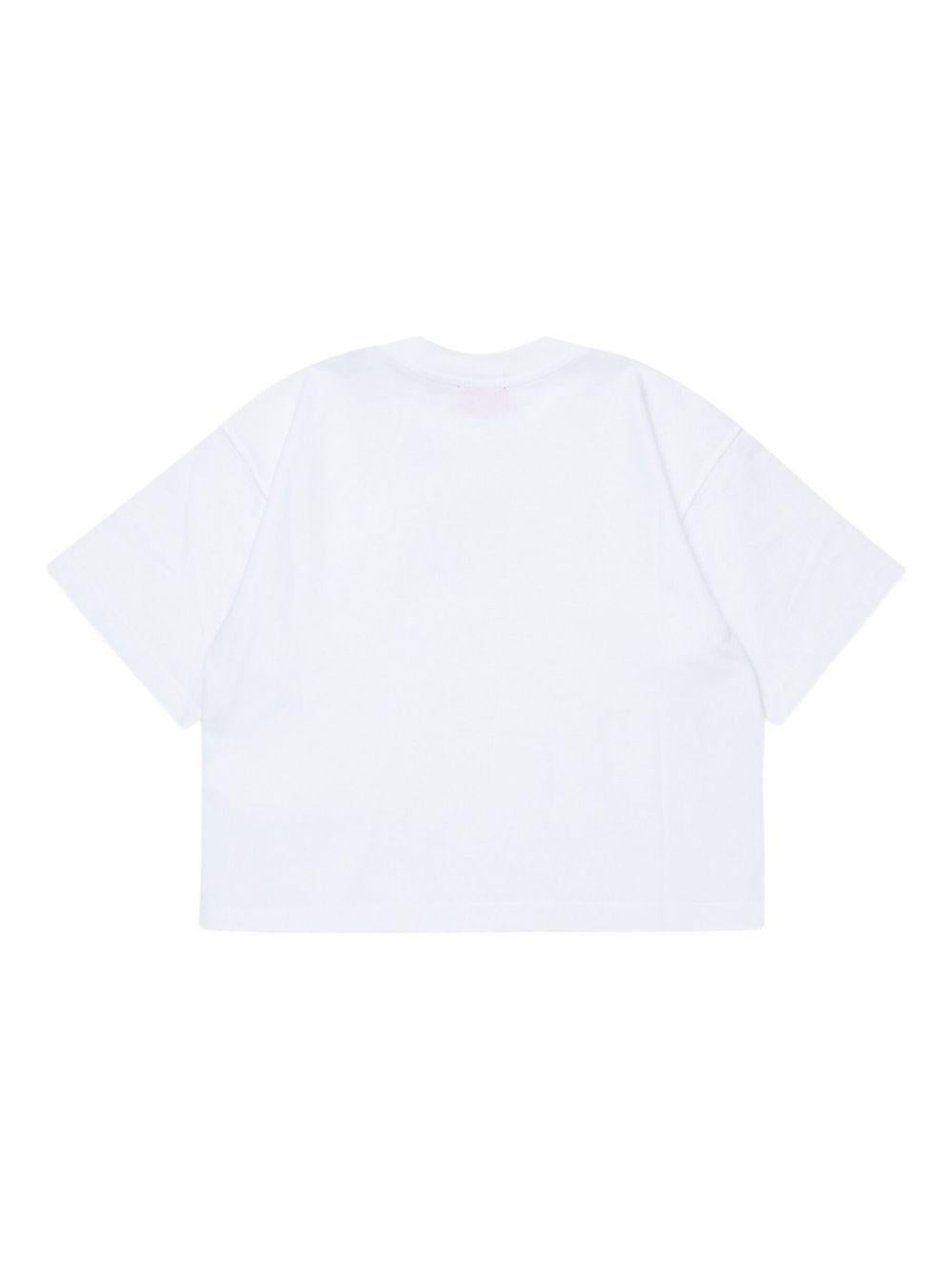 DIESEL T-shirt da a maniche corte in cotone bianco con logo 