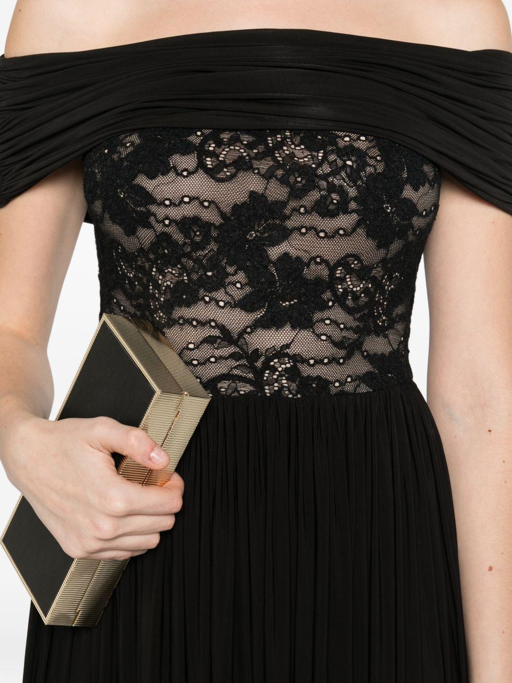 ZIMMERMANN Abito lungo nero con scollo bardot 