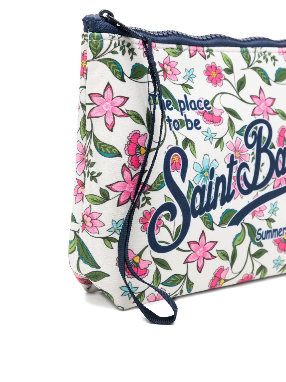 MC2 SAINT BARTH Pochette Aline con stampa floreale e logo tipografico 