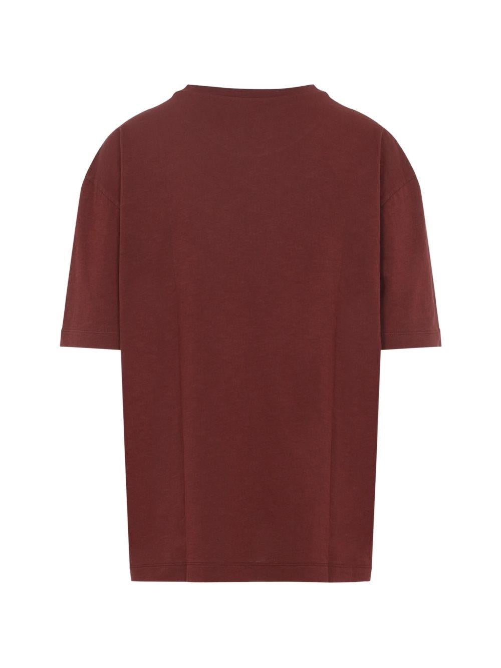 MAISON MARGIELA T-shirt in cotone rosso a maniche corte 
