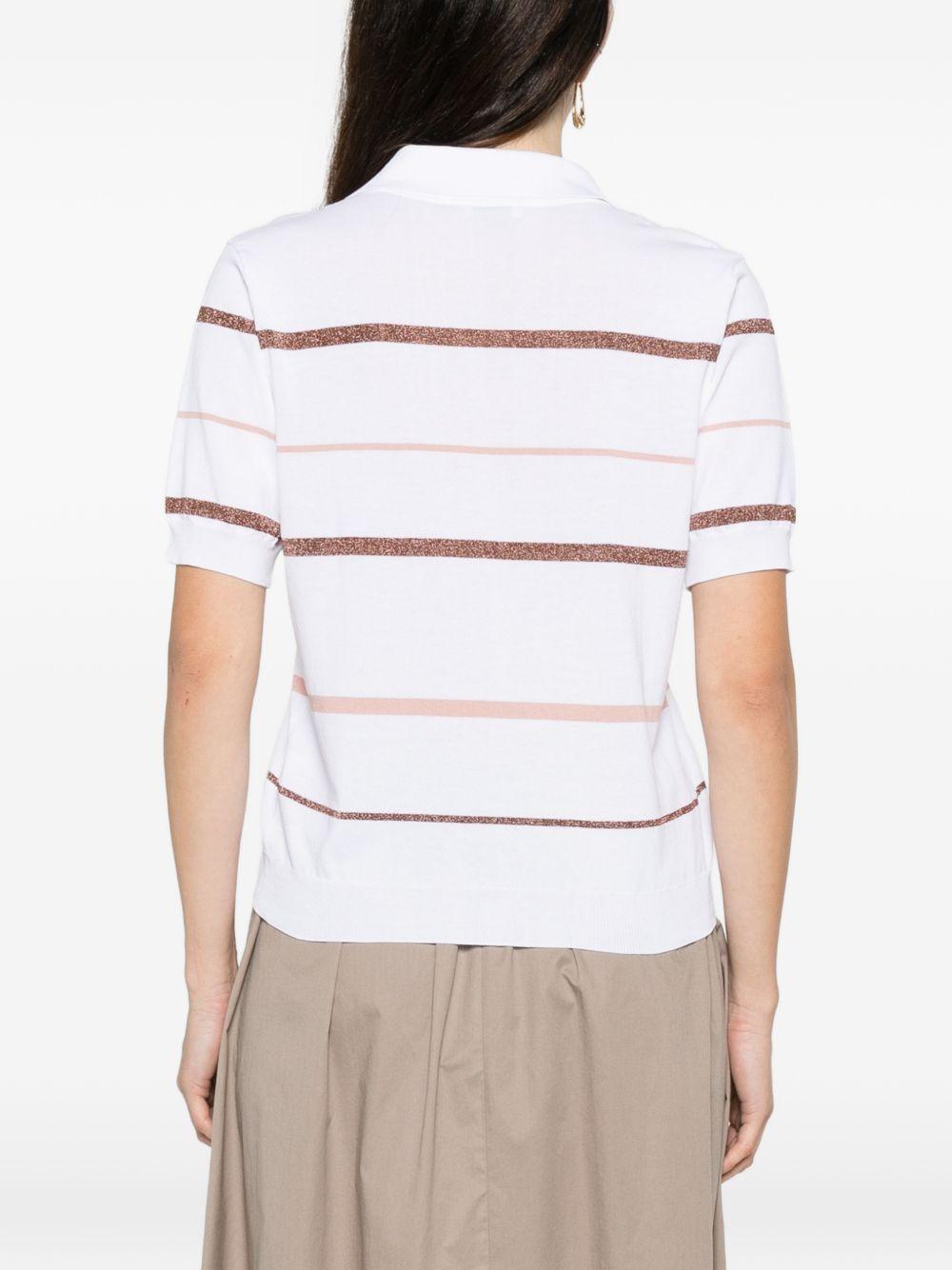 PESERICO T-shirt polo rosa a righe 