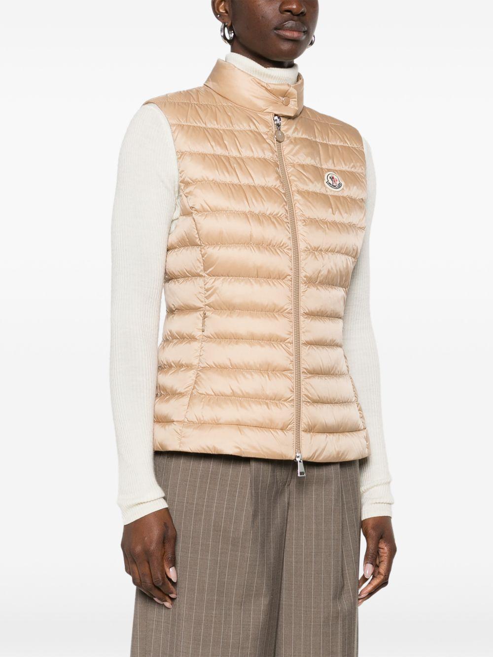 MONCLER Gilet trapuntato con zip e logo 
