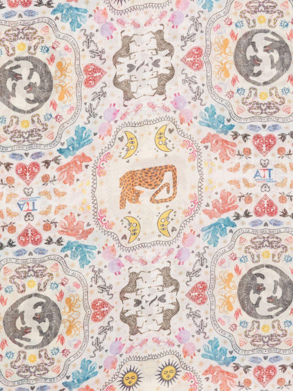 FALIERO SARTI Foulard Poly multicolore in cotone misto seta 