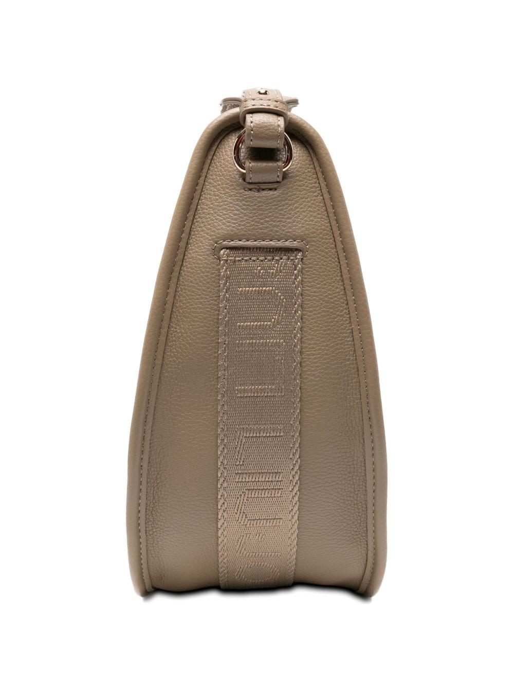 LIUJO Borsa a tracolla beige in ecopelle con tasca laterale 