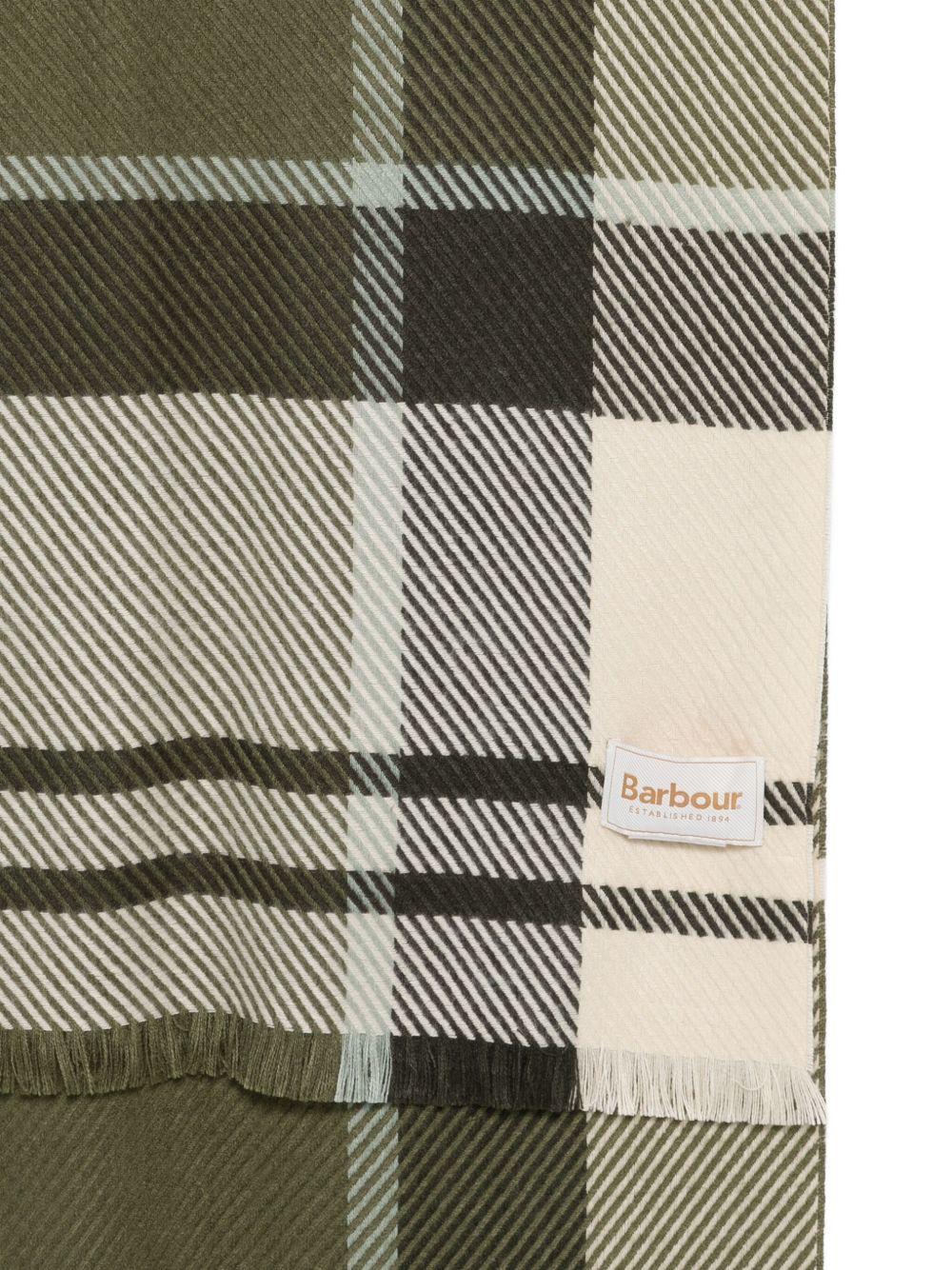 BARBOUR Sciarpa a quadri verde e panna 