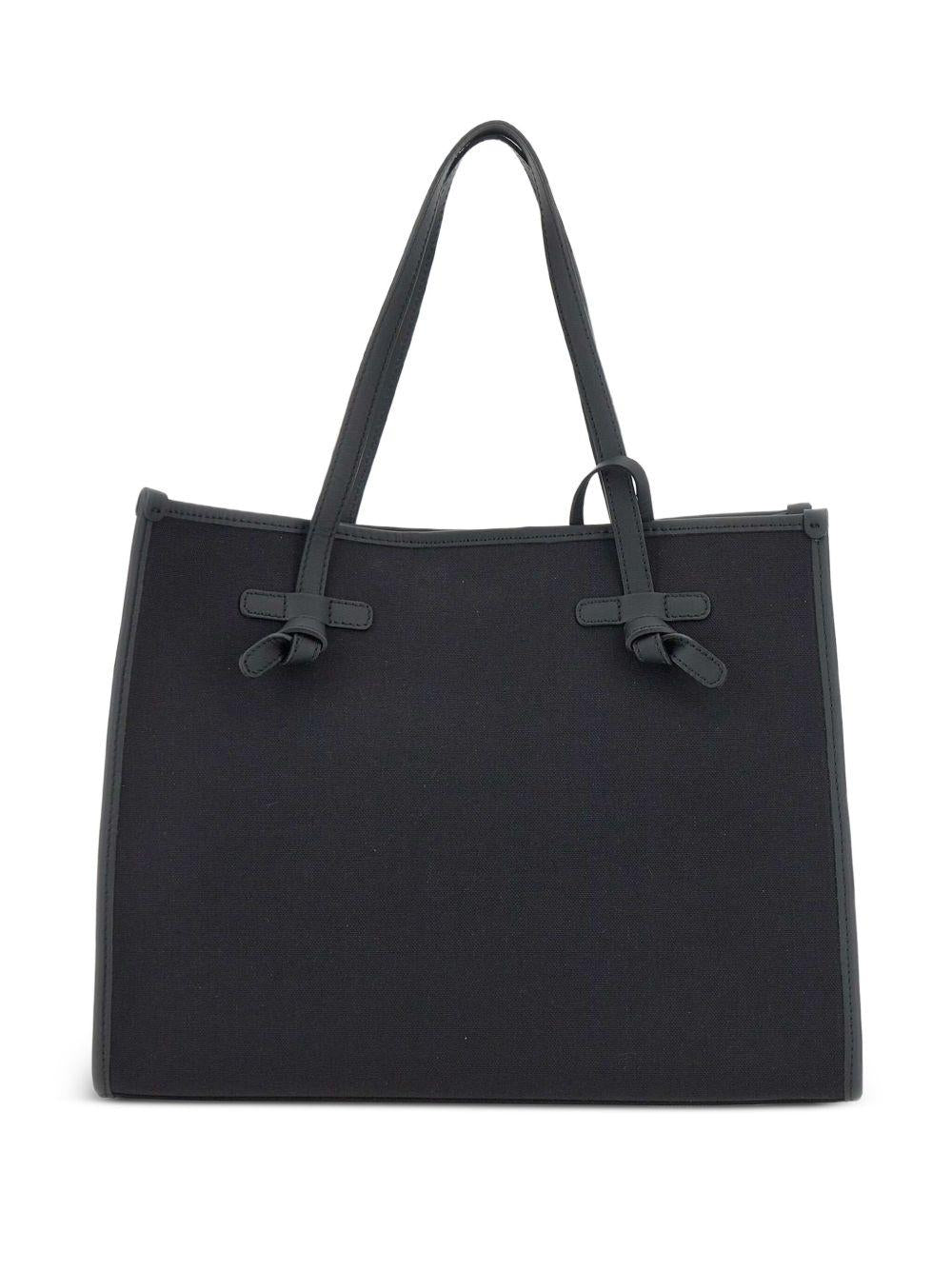 GIANNI CHIARINI Borsa shopping Marcella in cotone grigio scuro 