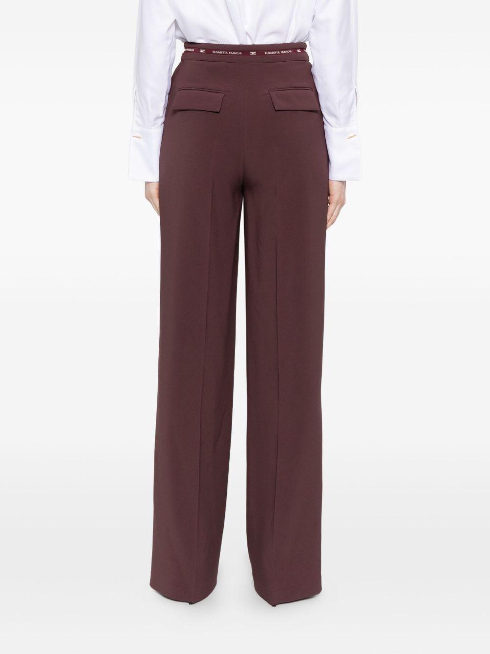 ELISABETTA FRANCHI Pantaloni burgundy a vita alta 