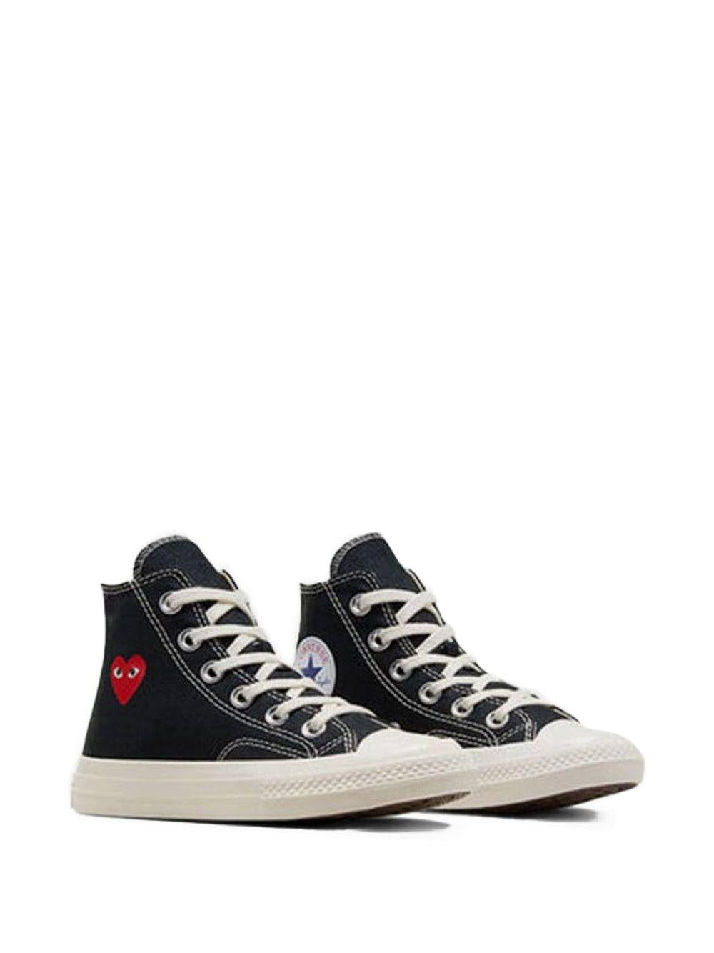 COMME DES GARCONS PLAY Sneakers con cuore in cotone nero 