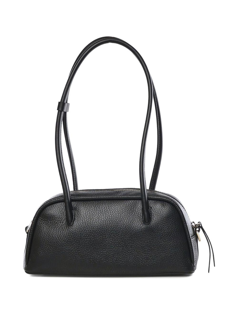 COCCINELLE Borsa a spalla in pelle nera con logo 