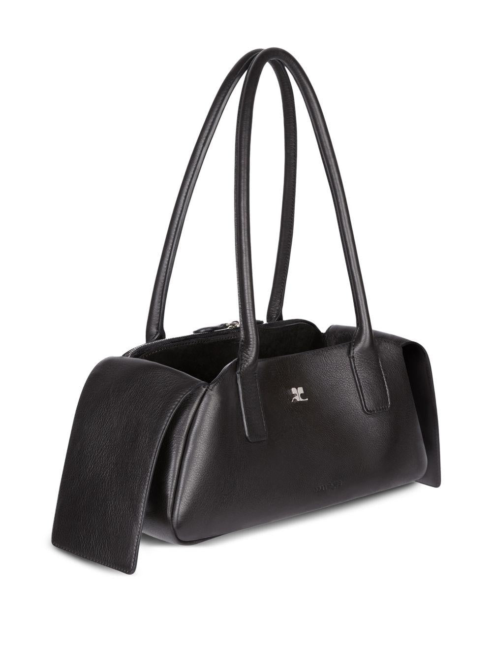 COURREGES Borsa a spalla in pelle nera 