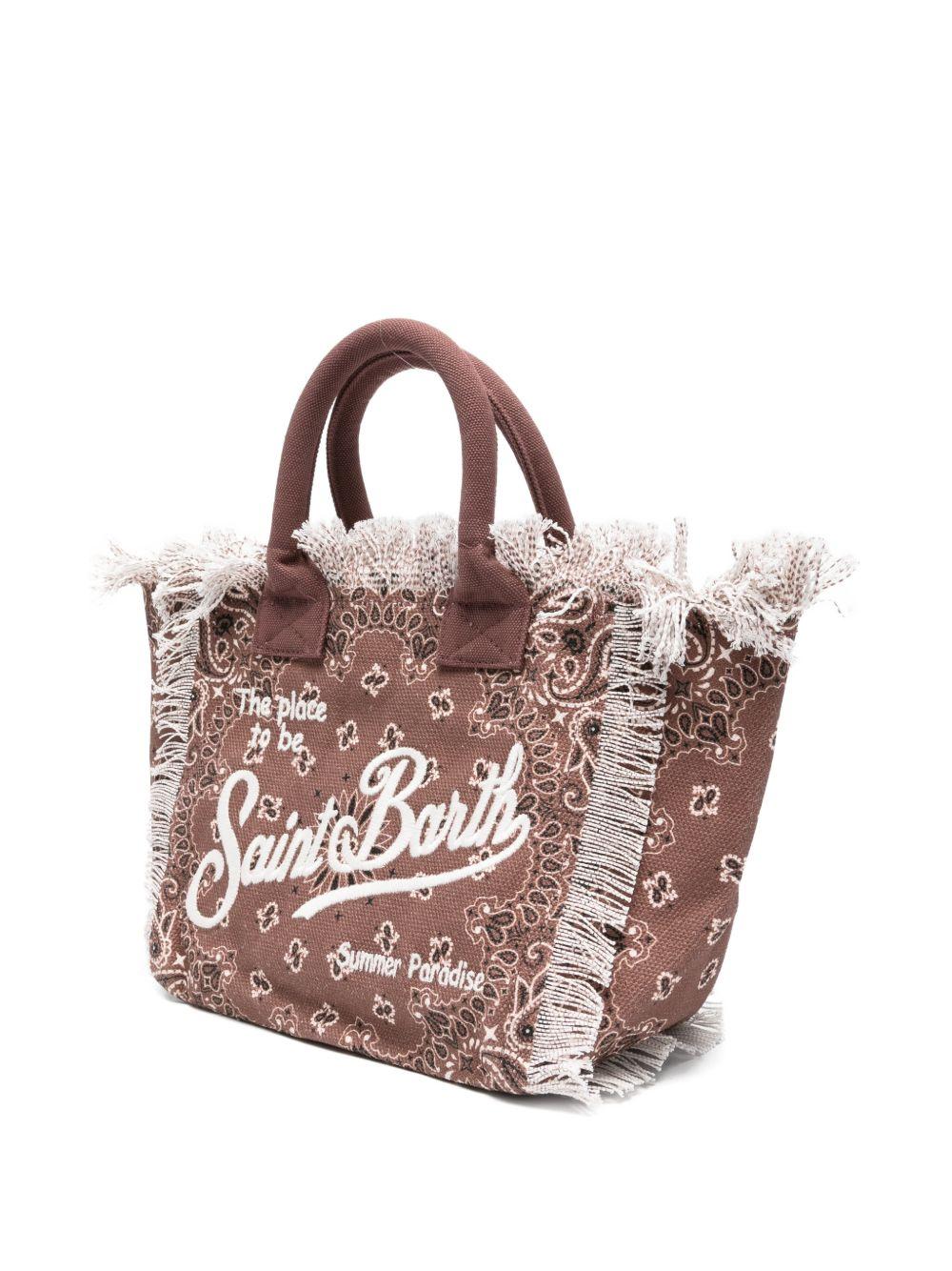 MC2 SAINT BARTH Borsa a mano Colette marrone con stampa paisley 