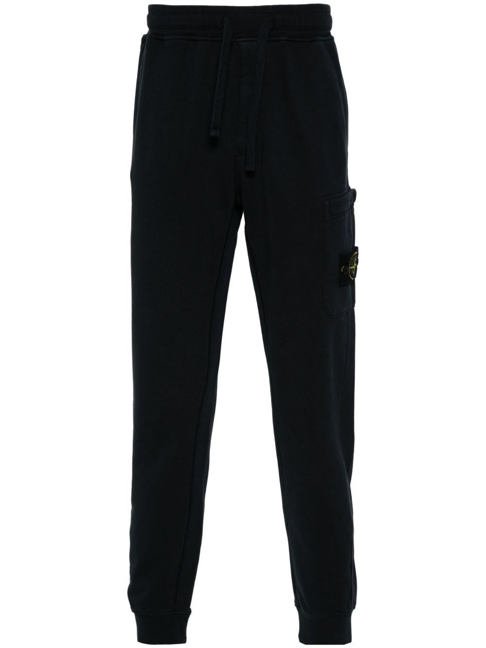 STONE ISLAND Pantaloni di tuta sportivi in cotone blu navy 