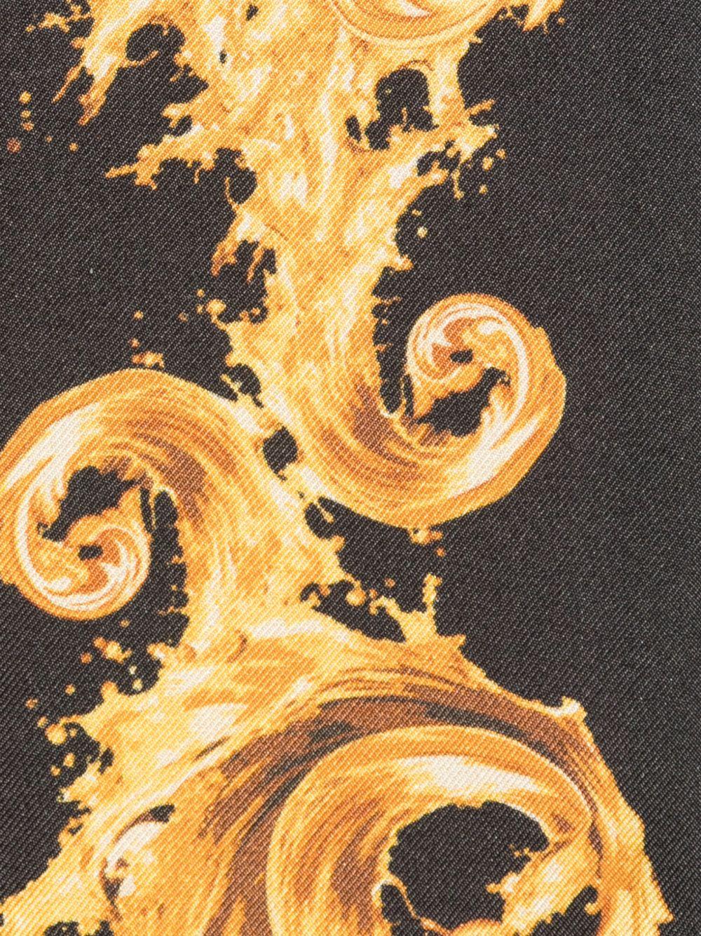 VERSACE JEANS COUTURE Foulard in seta con stampa oro e nera 