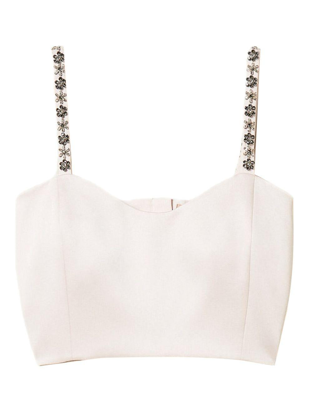 TWINSET Top color panna impreziosito da swarovski<BR/> 