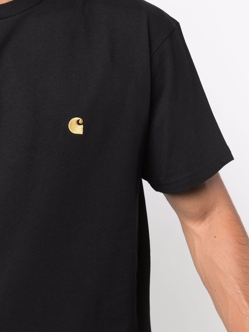 CARHARTT WIP T-shirt a maniche corte in cotone nero con logo 