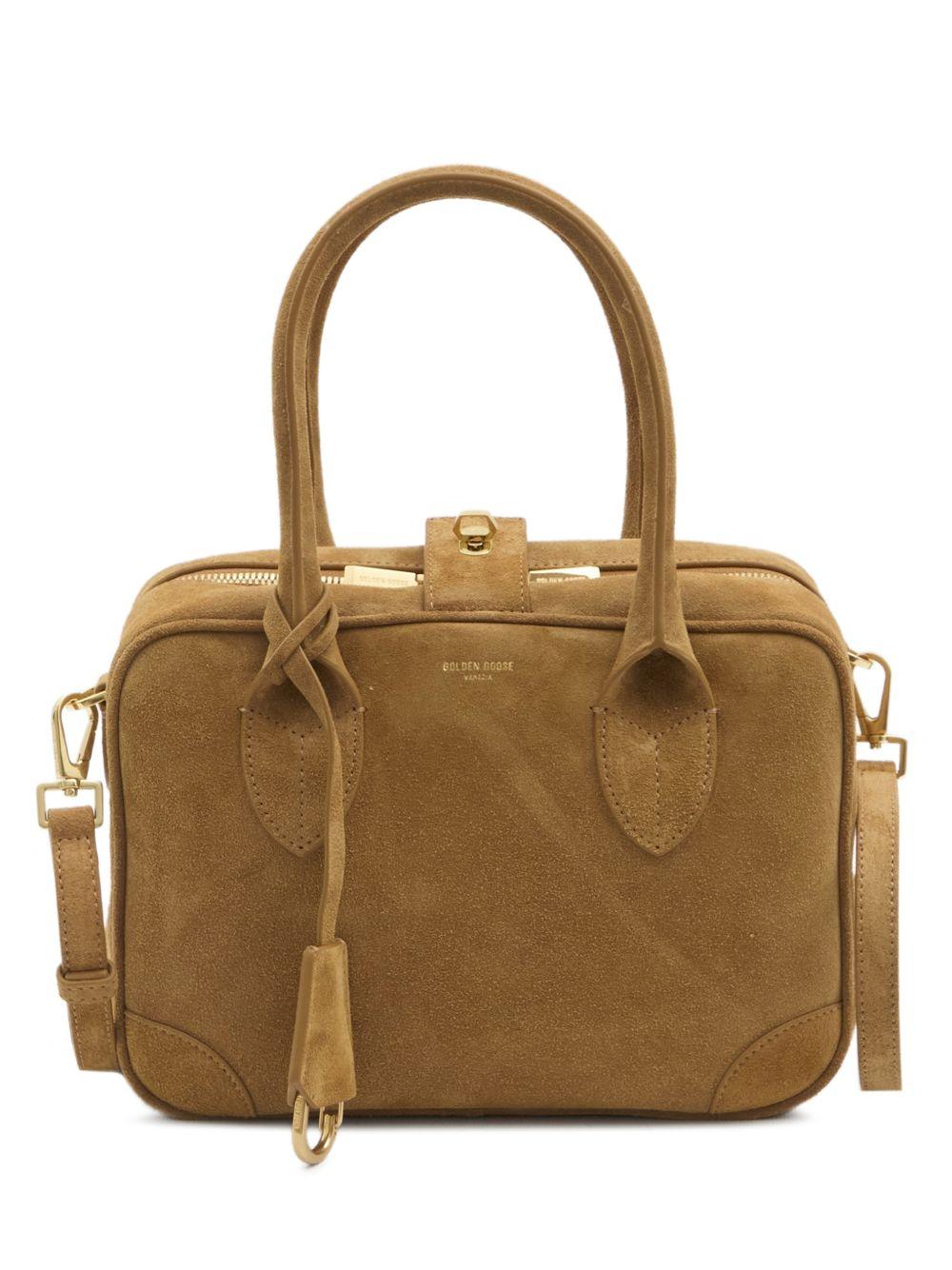 GOLDEN GOOSE Borsa Vita in pelle scamosciata cammello 