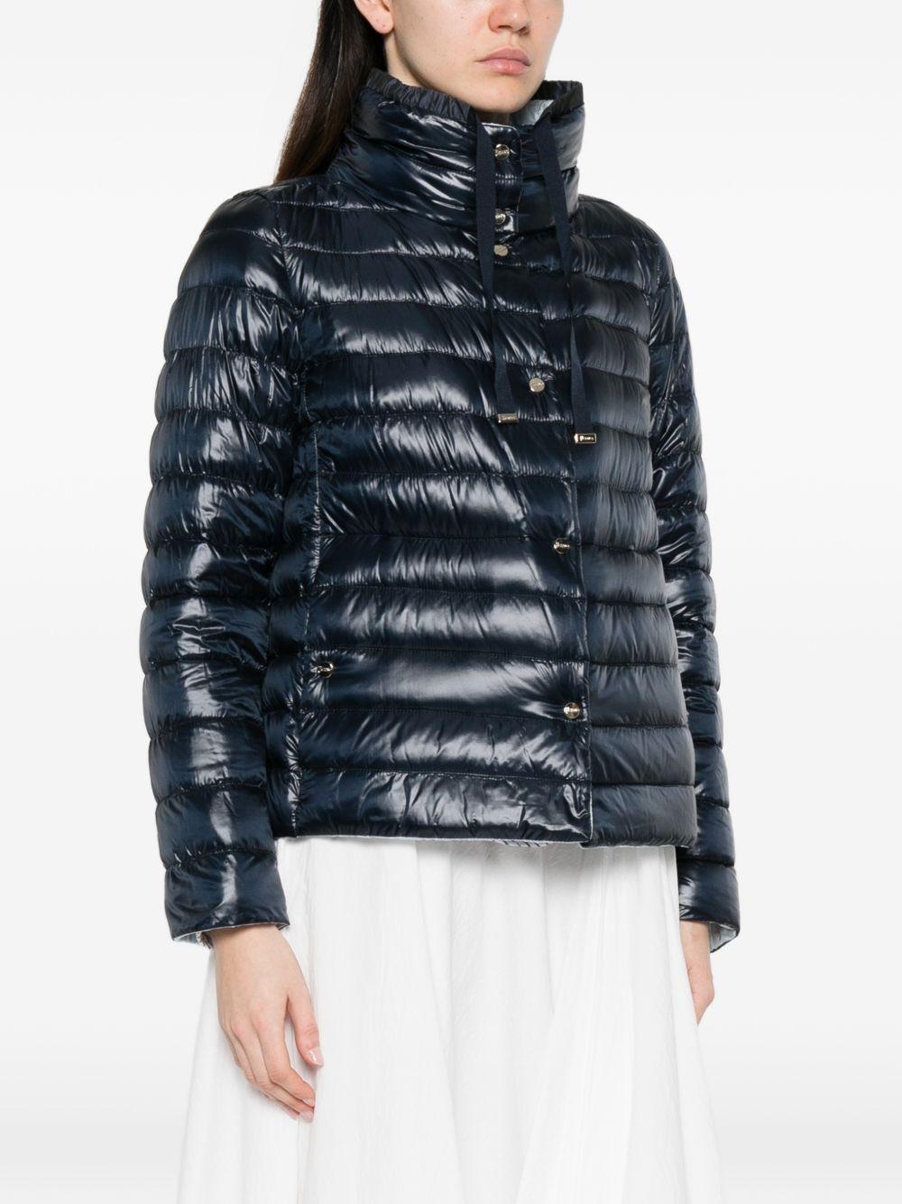 HERNO Piumino leggere trapuntato blu scuro lucido 