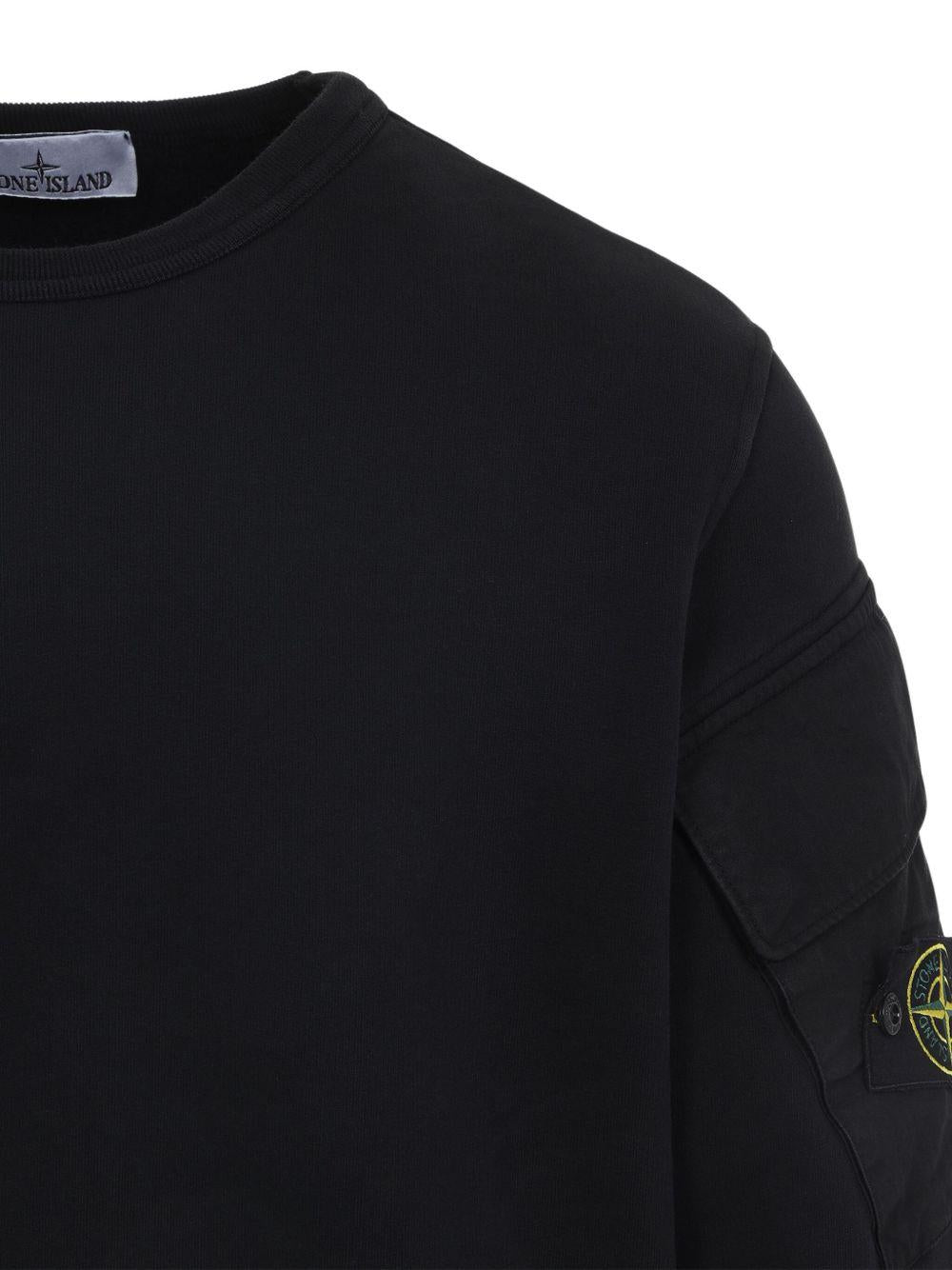 STONE ISLAND Felpa girocollo con patch logo<BR/> 