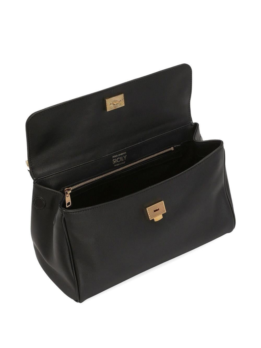 DOLCE e GABBANA Borsa a mano 'My Sicily' in pelle di vitello plongé 