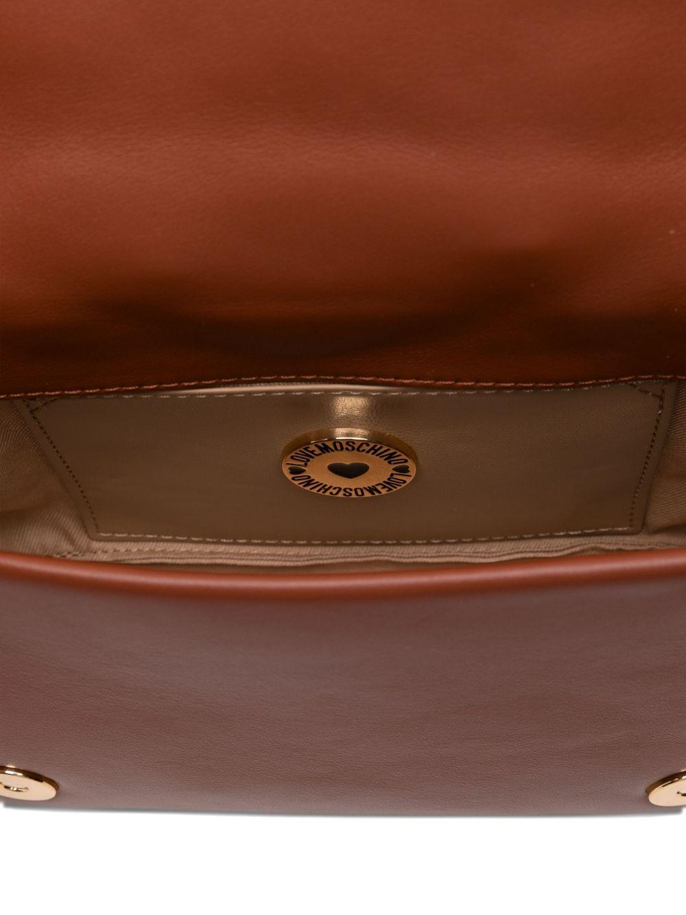 LOVE MOSCHINO Borsa a tracolla marrone con logo 