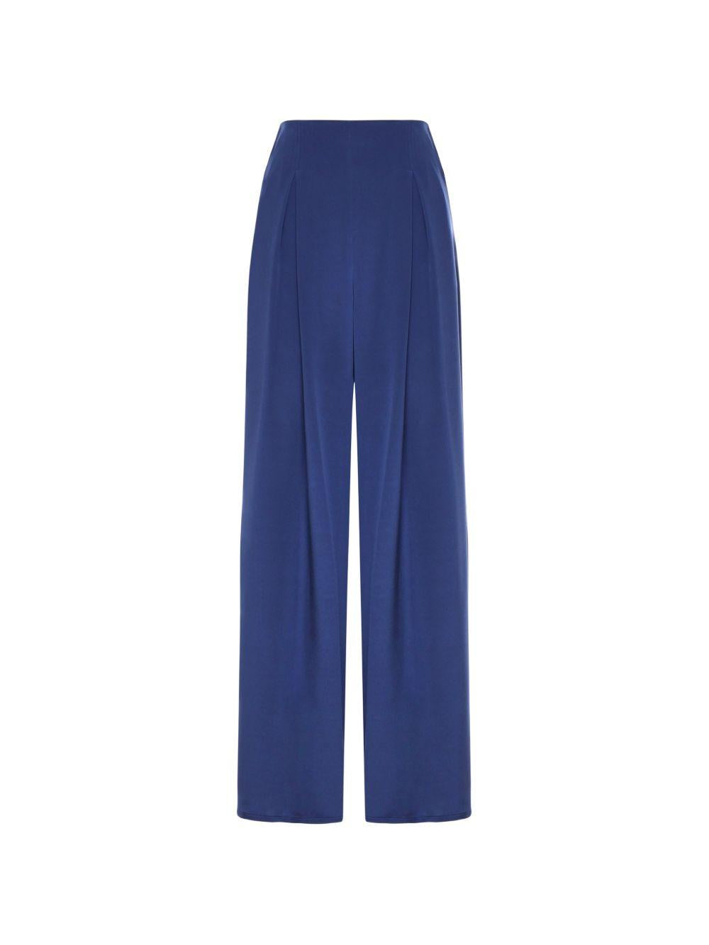 MAX MARA Pantaloni Palude in seta blu 