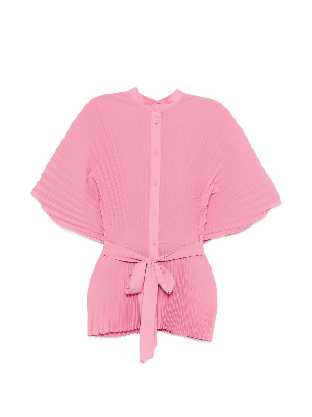 TWINSET Camicia plissettata con fiocco rosa 