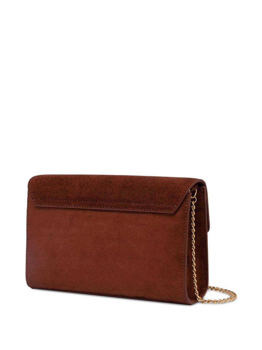 LOVE MOSCHINO Borsa a tracolla in suede con chiusura a cuore 