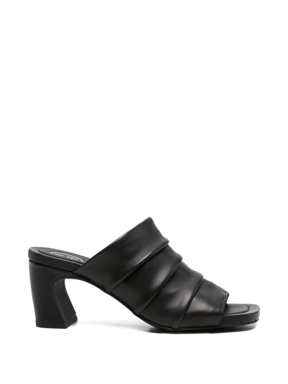 ASH Mules in pelle nera con tacco e fascia ampia 