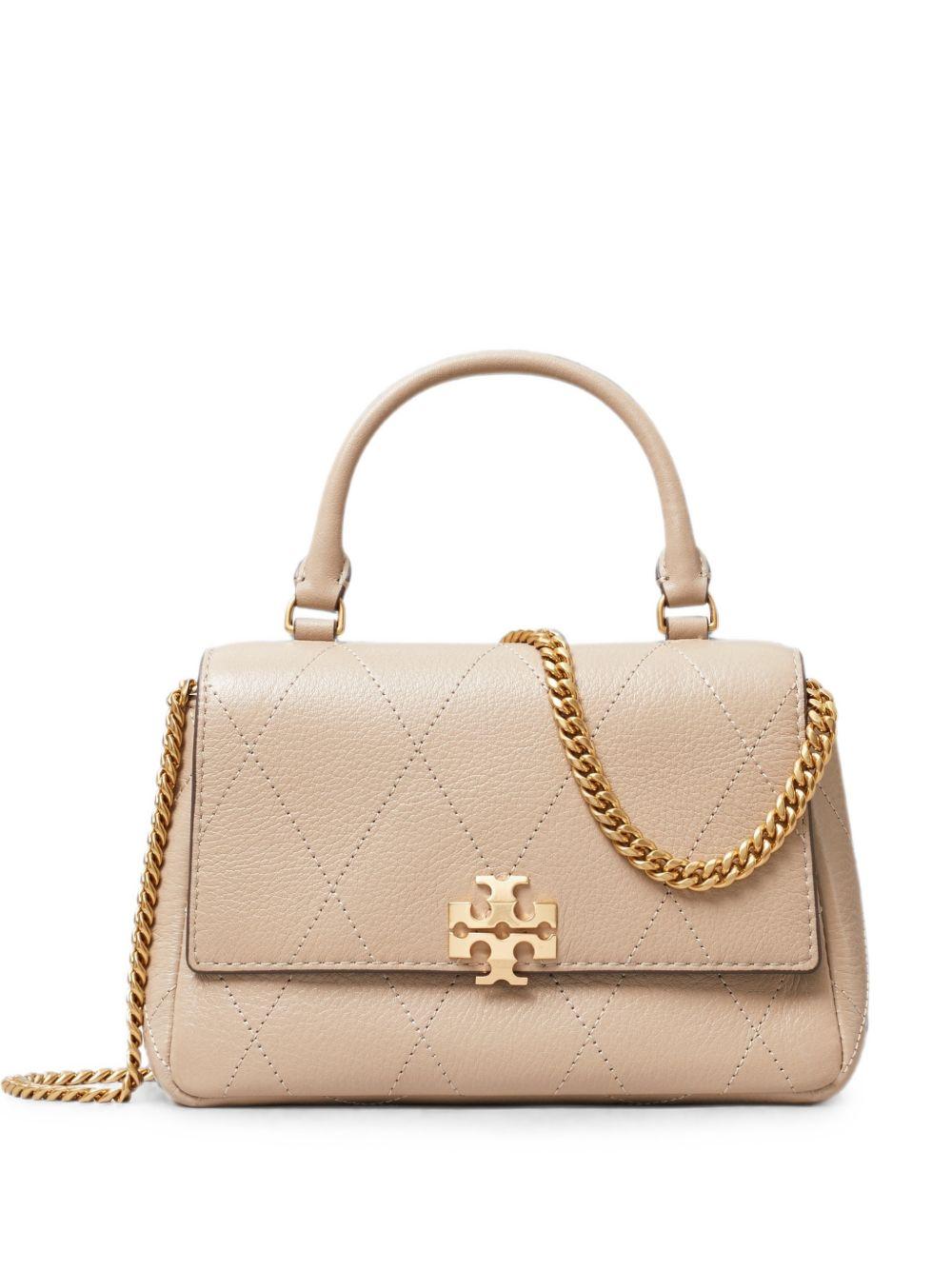 TORY BURCH Borsa a mano con logo e catena dorata 